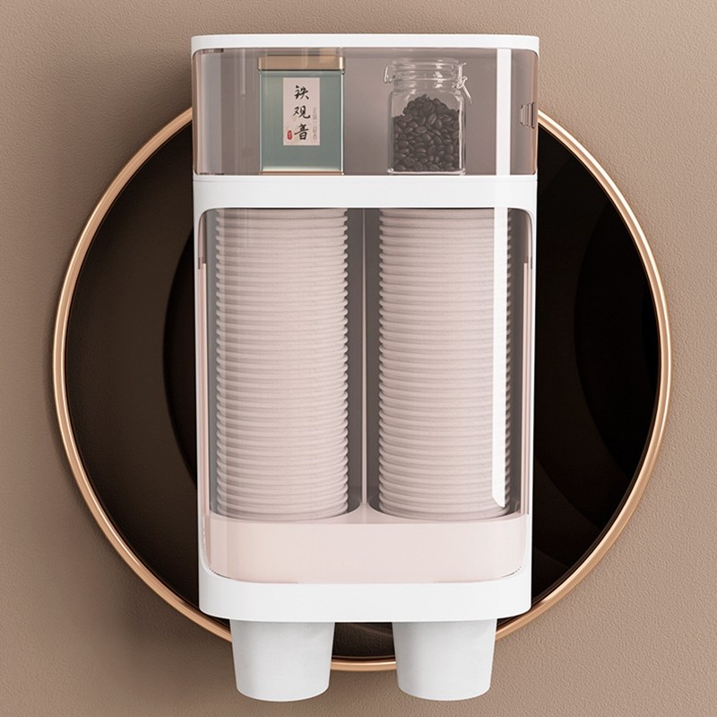 取杯器家用一次性杯子杯架放水杯纸杯防尘收纳盒免打孔储物置物架,淘宝优惠券,粉丝福利购,淘宝优惠卷