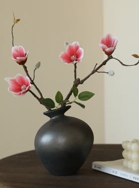 日式禅意玉兰花仿真花玄关装饰品