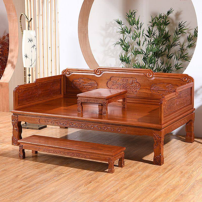 实木罗汉床中式花梨木沙发床两用仿古家具小户型民宿简约禅意床榻,淘宝优惠券,粉丝福利购,淘宝优惠卷