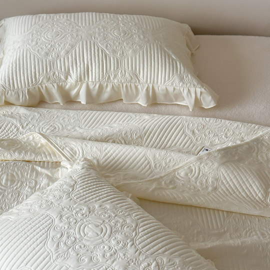 高级感60支LF兰精天丝床盖三件套大尺寸夏季凉感冰丝夹棉绗缝床单