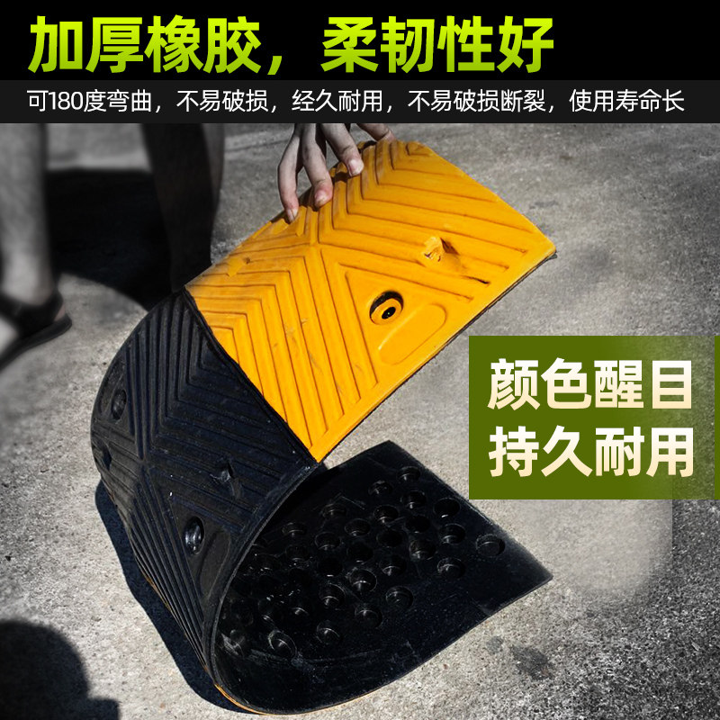 减速带橡胶道路减速板公路马路汽车限速带家用门口铸铁铸钢缓冲带_虎窝淘