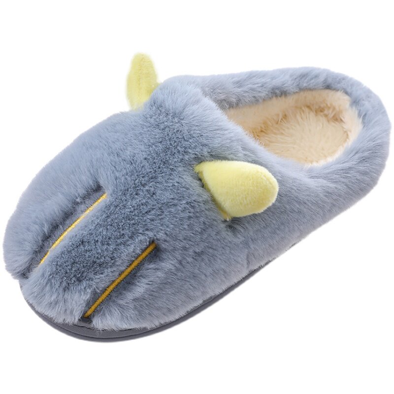 儿童棉拖鞋秋冬季卡通可爱男女童室内小孩宝宝毛绒家居棉拖鞋防滑