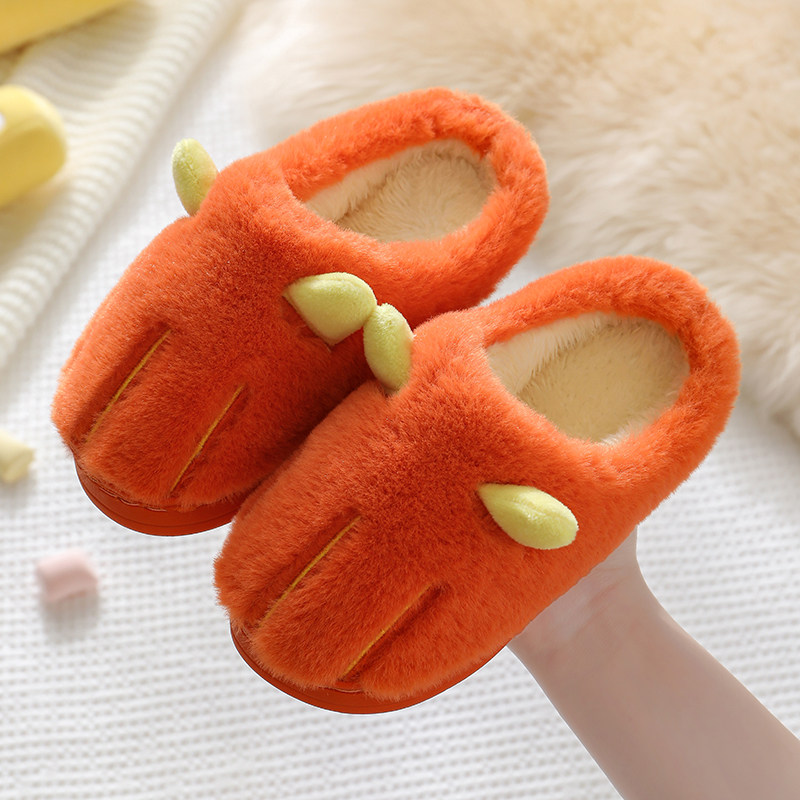 儿童棉拖鞋秋冬季卡通可爱男女童室内小孩宝宝毛绒家居棉拖鞋防滑