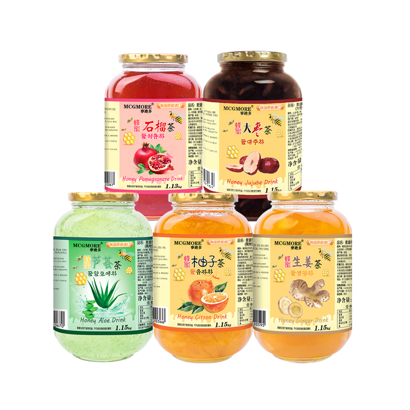 mcgmore麦迪多旗舰店麦迪多韩国原装进口蜂蜜柚子茶柠檬百香果水果酱商用奶茶店专用3