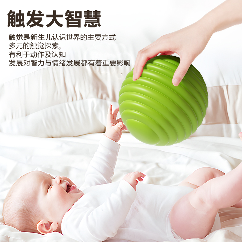 婴儿抚触球按摩触觉感知触感手抓球宝宝抓握训练球类感统玩具可咬-图1