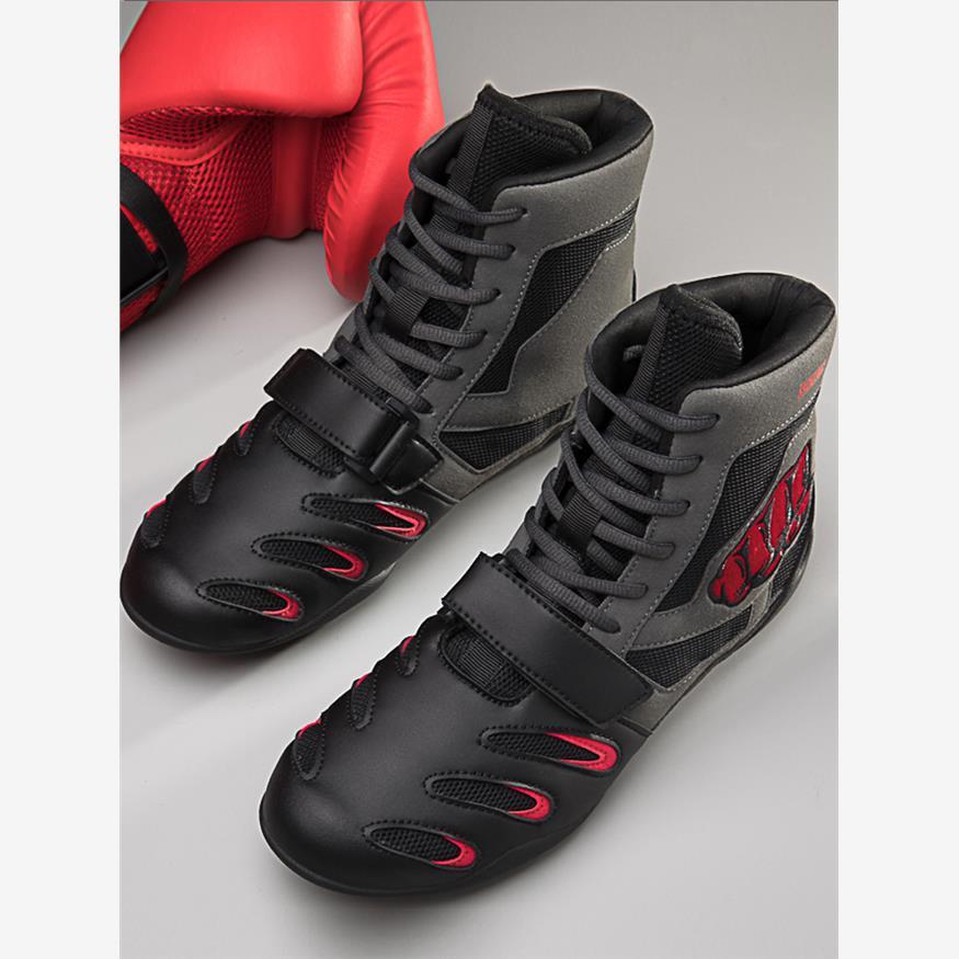 专业拳击鞋男摔跤鞋散打鞋高帮格斗比赛训练鞋健身泰拳搏击鞋男女 - 图2