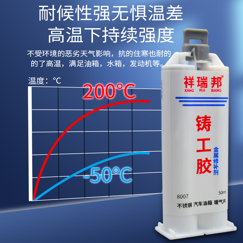 强力铸工胶耐高温焊接胶金属修补剂汽车油箱水箱暖气片环氧树脂ab胶电焊胶漏水密封填缝铁铝粘不锈钢专用胶水 - 图2