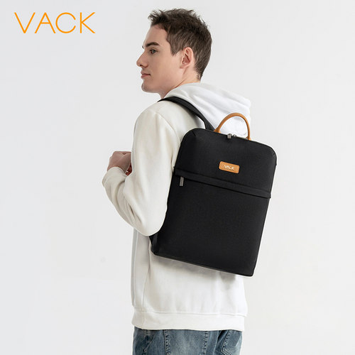 VACK简约轻薄双肩包商务通勤防水男女包包适用14.2寸大学生电脑包 - 图2
