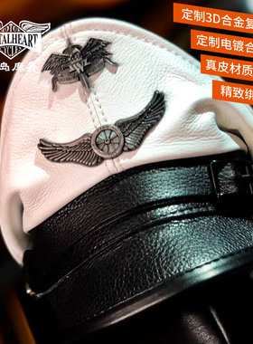 现货船长帽做旧骑行机车复古