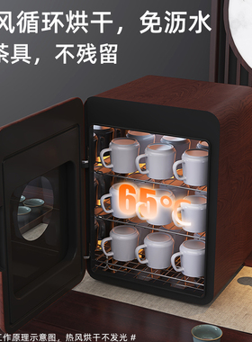 迷你功夫茶杯消毒柜茶道专用茶具小型家用茶馆办公台式烘干一体机