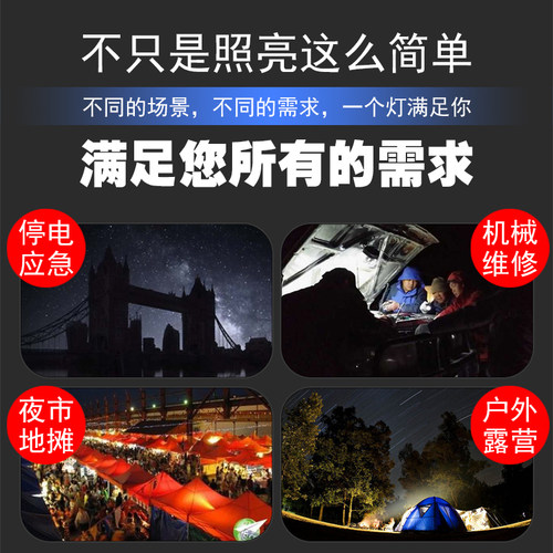 泰中星180W充电式夜市摆摊节能灯 无极调光露营野营灯 led球灯泡 - 图0