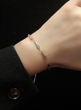 小勺子网球拍钛钢饰品手链