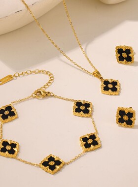 新款布契拉提15大四叶草5花手链CNC高版本镀18k工艺复古菱形宫廷