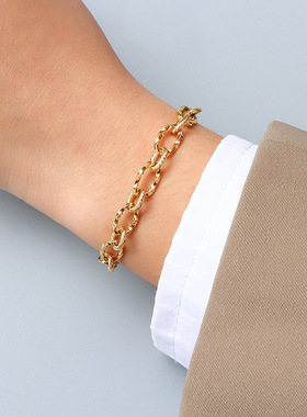 夸张粗链条情侣钛钢晚宴首饰套装