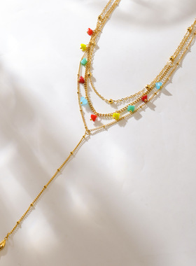 摩天轮ins时尚轻奢切面水晶石项