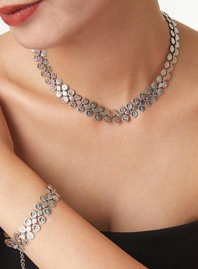 欧美复古花朵项链太阳花纹手链网红同款轻奢小众百搭饰品chic风女