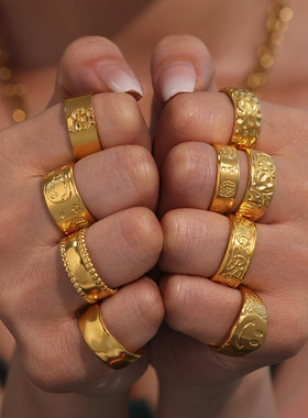 摩天轮跨境几何百搭食指戒小众气