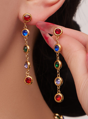 chic奢华5A圆锆拼接不锈钢手链项