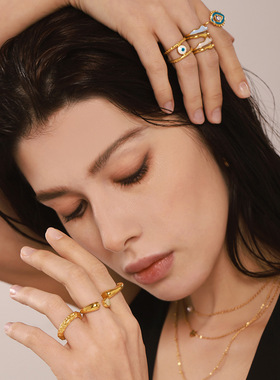 摩天轮环形珐琅彩釉不规则欧美指