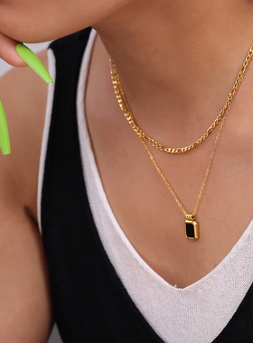 欧美ins风几何方牌亚克力吊坠