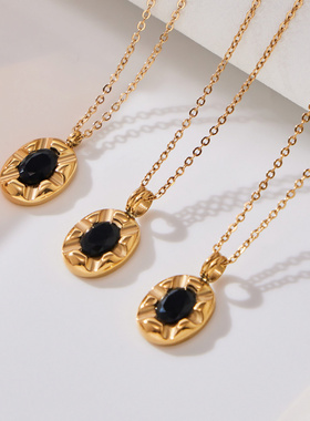 摩天轮法式椭圆形雕刻纹立体黑色