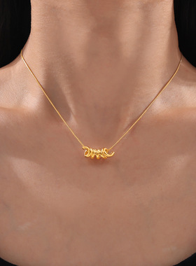 欧美质感小众不撞款蛇形吊坠项链