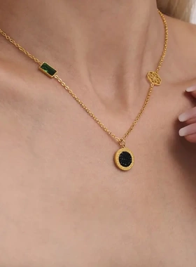 欧美极简风钛钢镀金手链女