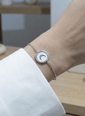 跨境热销白贝母月亮手链chic轻奢