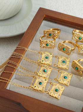 韩系ins风恶魔之眼钛钢首饰套装