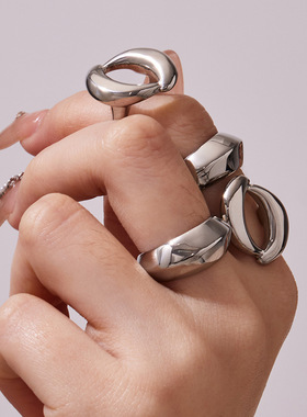 欧美ins风夸张几何镂空异形光面