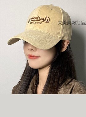 磨毛加宽鸭舌帽子女大头围硬顶棒球帽深顶百搭显脸小美式宽檐男潮