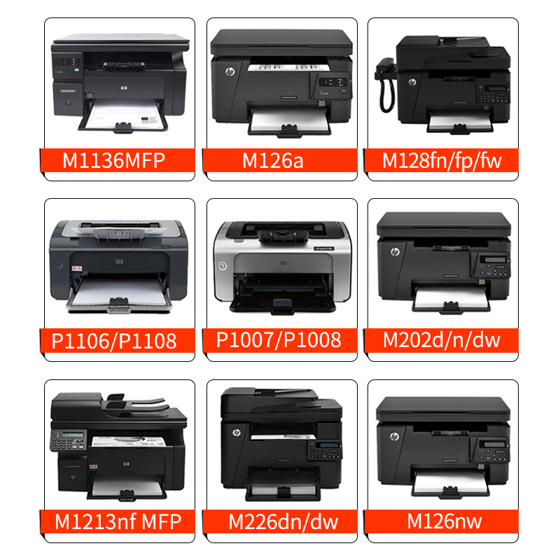 适用惠普mfpm126a硒鼓laserjetpromfpm126a打印机墨盒m126nw晒鼓易加粉m128fw硒鼓黑白m128fn碳粉128fp非原装-图1