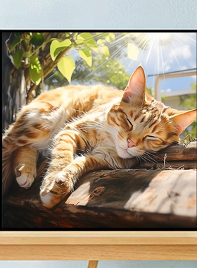 大本营丙烯油画动物猫咪可以定制