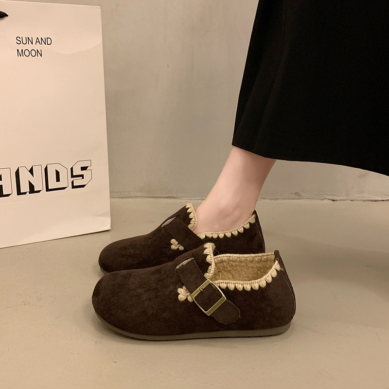 加绒勃肯鞋女2025新款冬季一脚蹬加厚保暖乐福棉鞋大码4142豆豆鞋,淘宝优惠券,粉丝福利购,淘宝优惠卷