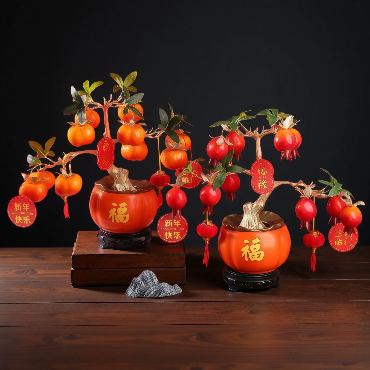 假花仿真花年宵花新年餐桌柿子装饰品客厅发财树摆件轻奢高端花艺,淘宝优惠券,粉丝福利购,淘宝优惠卷