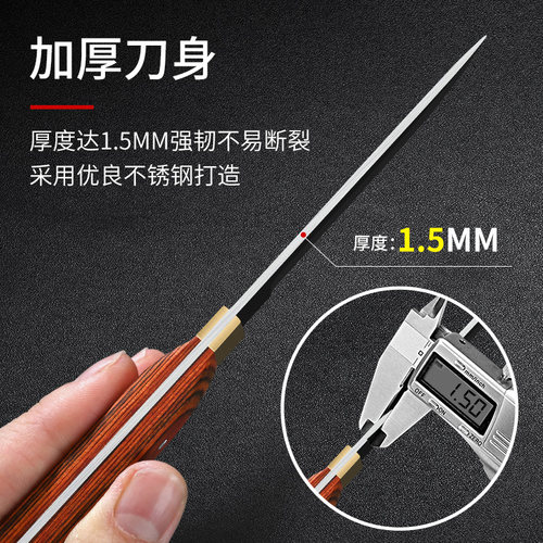 蒙餐刀宰牛羊专用剔骨刀蒙古特色锻造刀杀猪放血分割刀割肉锋钢刀 - 图2