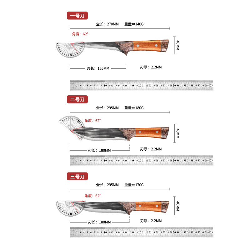 德国剔骨刀杀猪专用刀具大全屠夫宰猪牛羊分割刀商用放血剥皮尖刀-图3