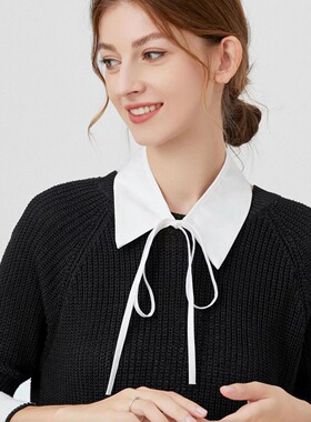黑色尖领假领子女士百搭假领春秋多功能装饰搭配假衣领口假衬衫领