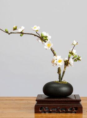 单支小枝腊梅绢花仿真假