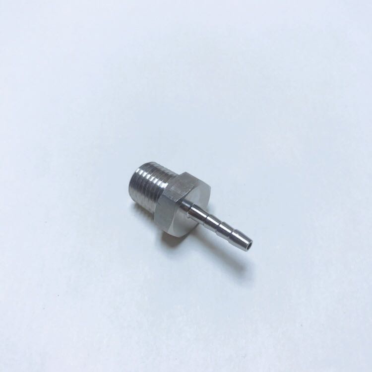 NPT1/4-4mm不锈钢宝塔接头外螺纹NPT1/4宝塔杆外径4mm内孔2mm-图2