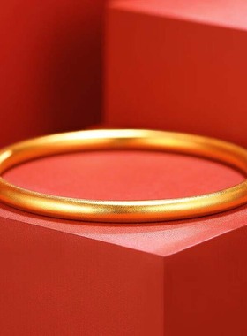 仿真古法黄金手镯沙金实心不掉色