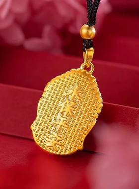 佛头吊坠仿真黄金9999纯沙金项链女佛祖挂坠男如来生日礼物不掉色
