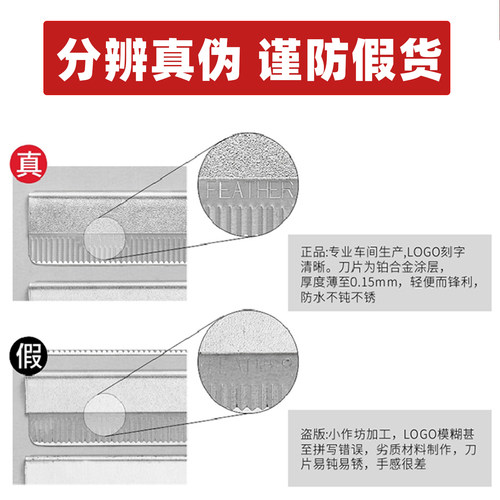 日本进口羽毛牌修眉刀片女士美容院专业刮眉毛刀男剃眉刀正品替换 - 图3