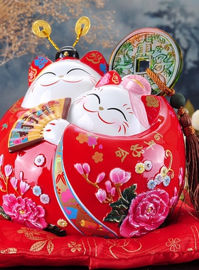 结婚礼物招财猫新婚摆件金石工坊