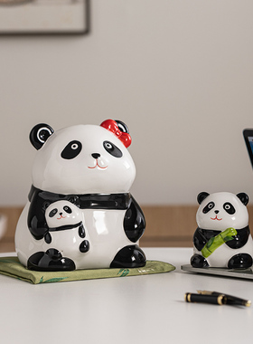 网红熊猫存钱罐2025新款可进可出大人儿童男女孩大号容量储蓄钱罐