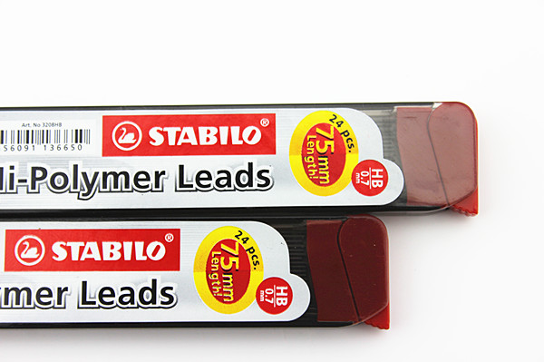 德国思笔乐stabilo 自动铅笔芯0.5/0.7mm HB/2B 超硬不易断12/24根装 - 图1