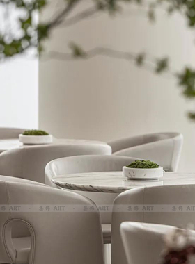 现代轻奢新中式茶几永生青苔花艺