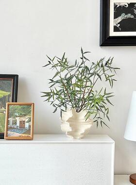 侘寂风轻奢陶瓷花瓶插花