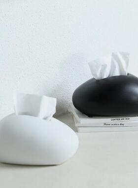 日式简约陶瓷纸巾盒客厅