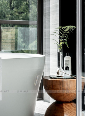 轻奢现代样板房家居卫浴大理石